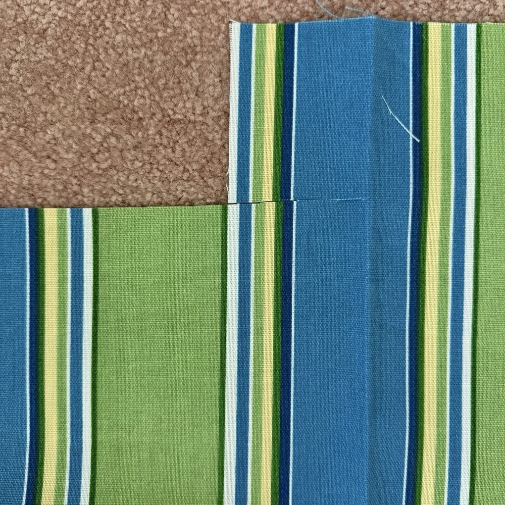 Richloom JOHN WOLF GREEN Blue Green STRIPE Outdoor Upholstery Fabric 2.3 Yd x 56